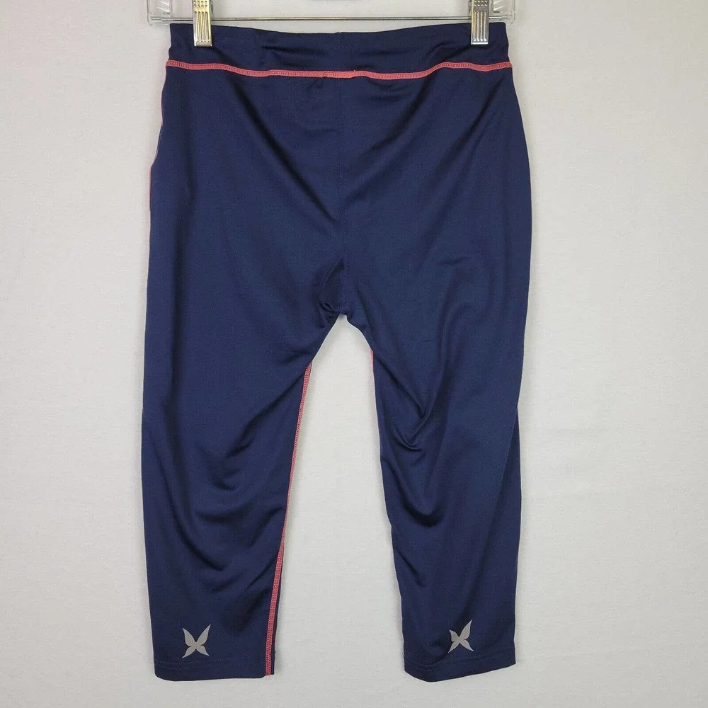 Kari Traa Womens Cropped Leggings Mid Rise Size Medium Navy Blue Yoga Activewear - Picture 7 of 7